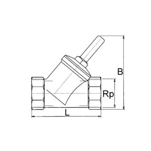 Rückschlagventil, Schrägsitzausführung, MS, Rp 3/8, 0,5 bar