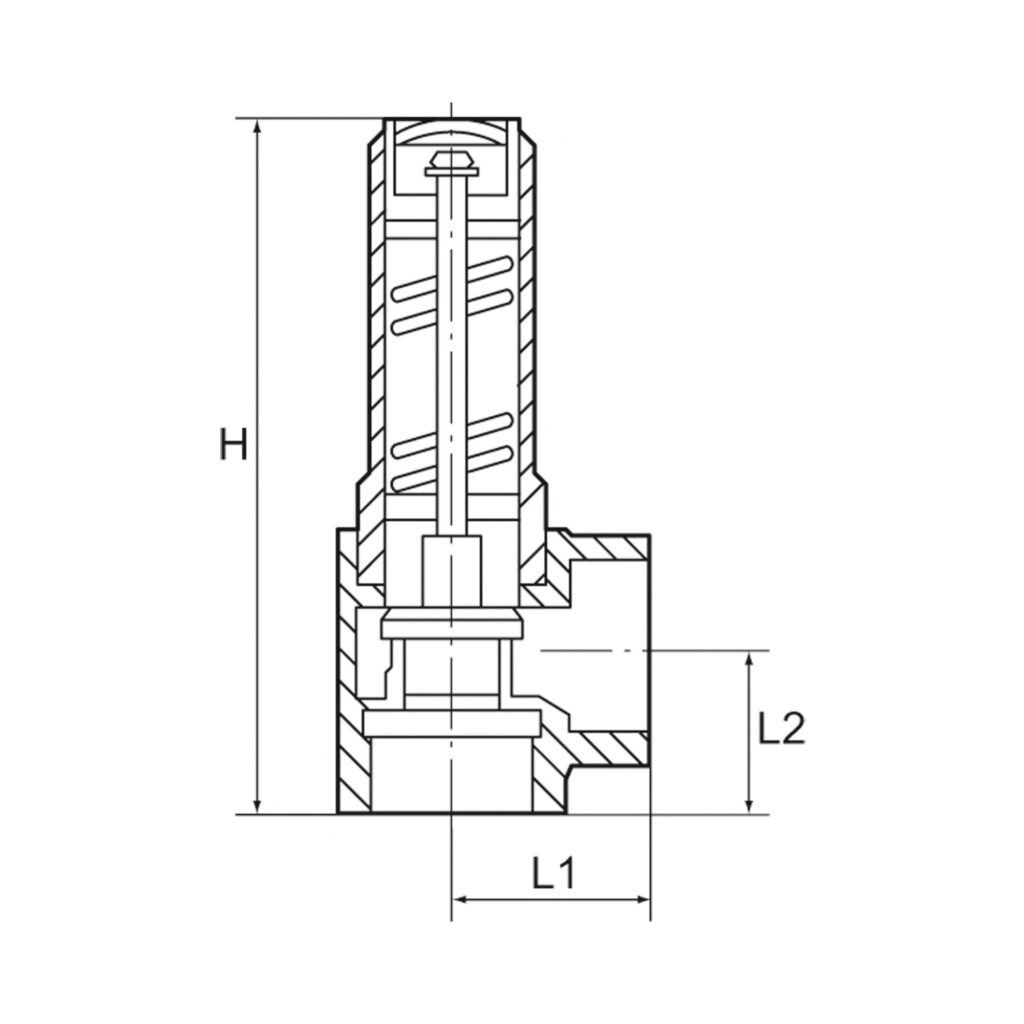 Eck-Sicherheitsventil, Sattdampf, G 1/2, Ansprechdruck 0,2 bar