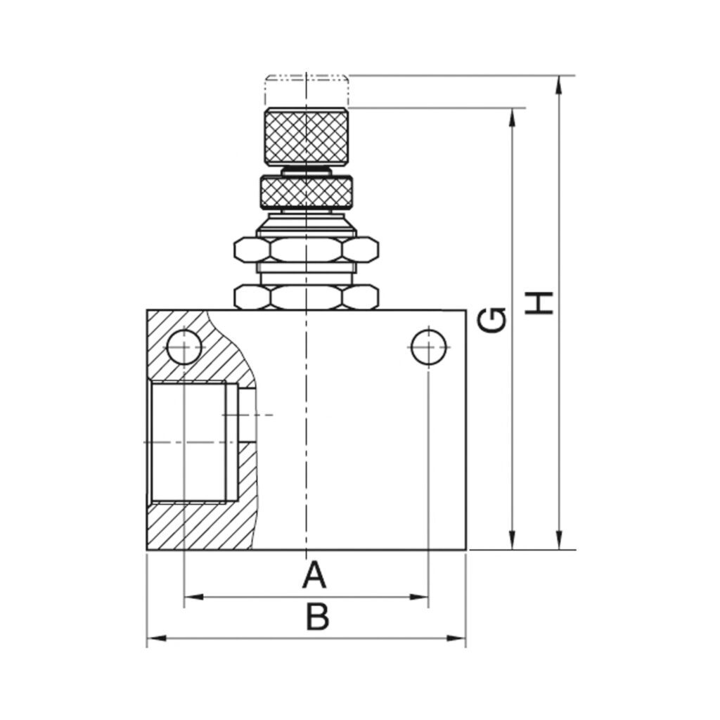 Drosselrückschlagventil »ASC«, in Blockform, Aluminium, G 1/8
