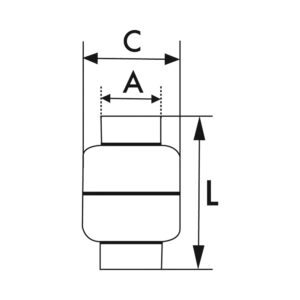Rückschlagventil, leichte Bauweise, ES 1.4301, G 1/4, 0,03 bar