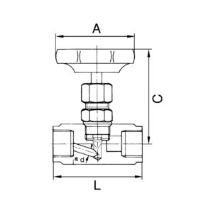 Nadelventil, Edelstahl 1.4571, G 1/8, DN 4, PN max. 400 bar
