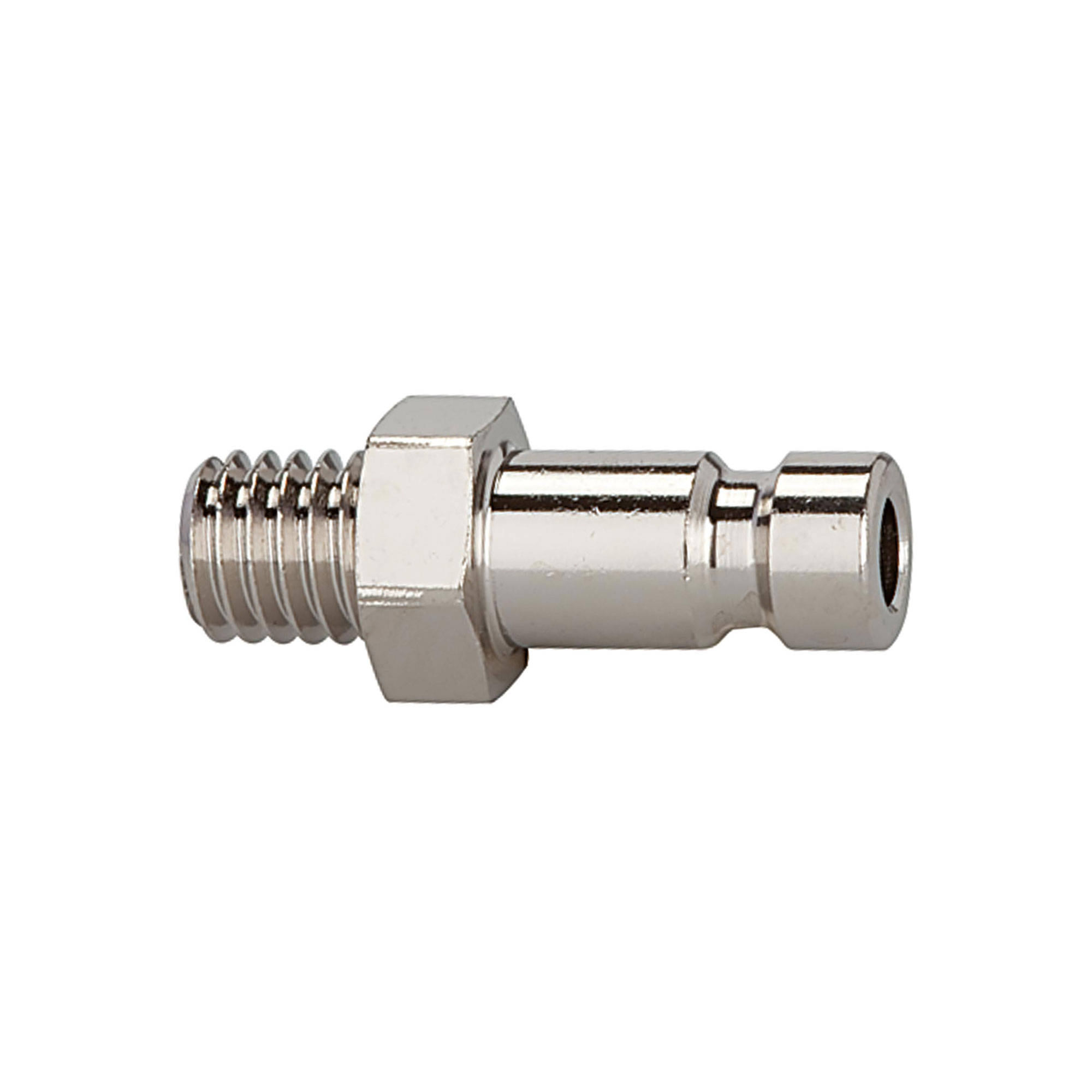 Nippel für Kupplungen NW 2,7, Messing vern., M5 AG, SW 7