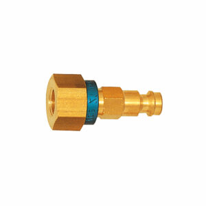 Unverwechselbarer Nippel NW 5, Messing blank, G 1/8 IG, braun