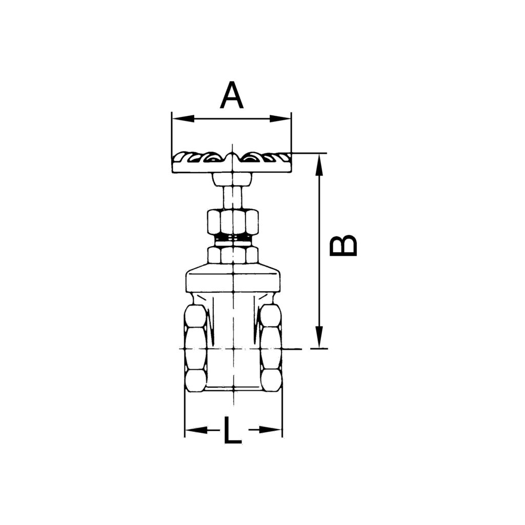 Muffen-Absperrventil, Messing, G 1/2, DN 15