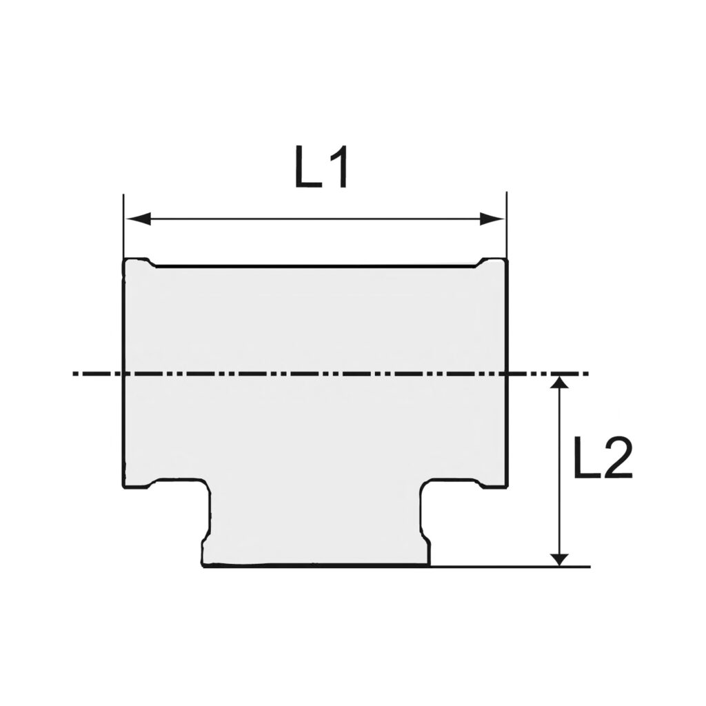 T-Stück, 3 x Innengewinde, G 1/4, Druck 16 bar, Messing blank