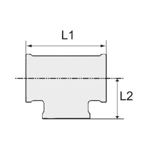 T-Stück, 3 x Innengewinde, G 1/4, Druck 16 bar, Messing blank