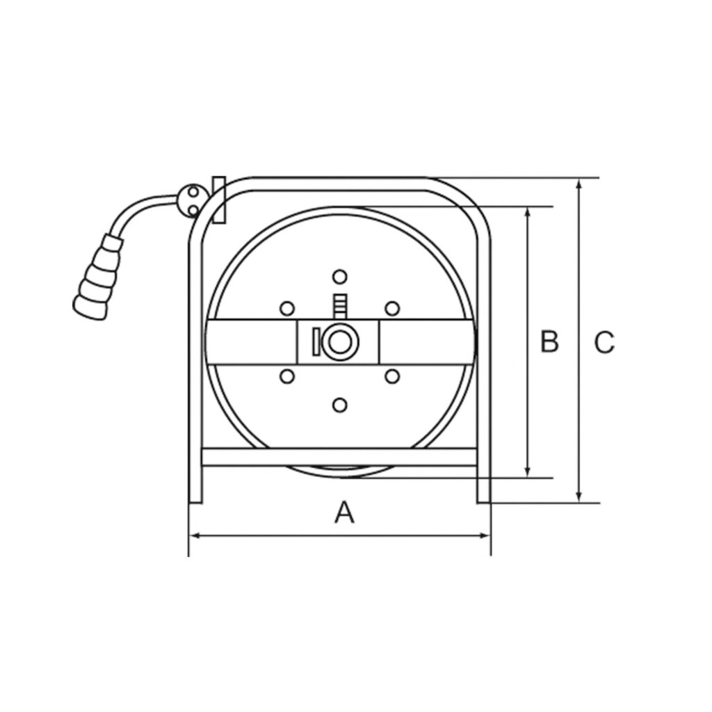 Schlauchaufroller, mobiler Einsatz, PU-Schl. ø 12x8, G 3/8, 50 m