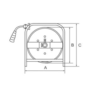 Schlauchaufroller, mobiler Einsatz, PU-Schl. ø 12x8, G 3/8, 50 m