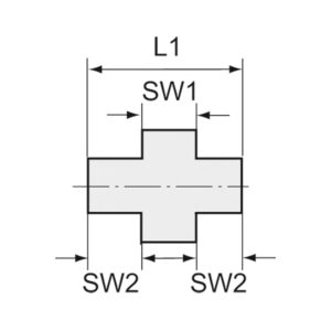Lösb. Doppelgewindenippel, G 1/8 i., SW1 29, SW2 18, ES 1.4408