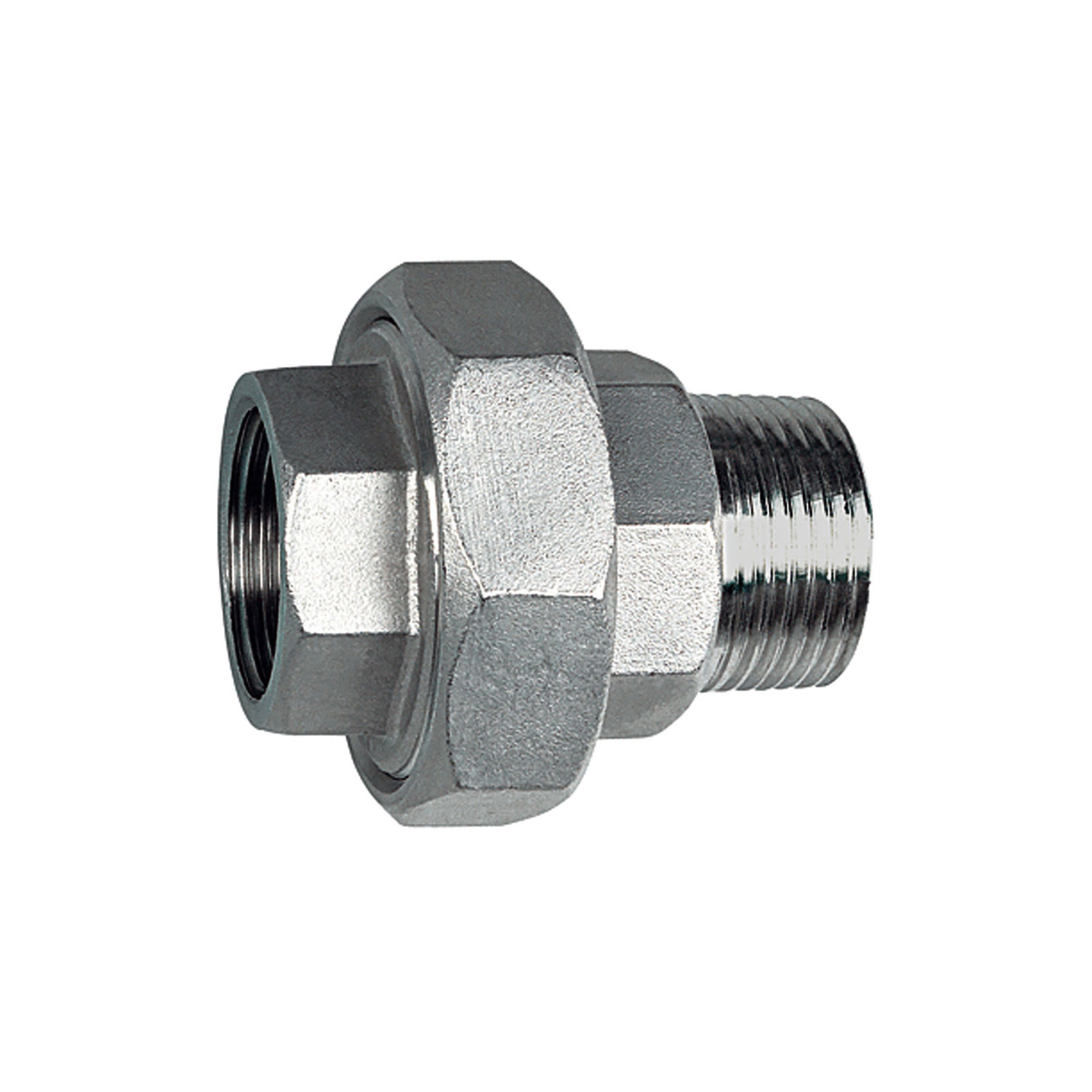 Lösb. Doppelgewindenippel, IG/AG, flach dichtend G 1/8, ES 1.4408