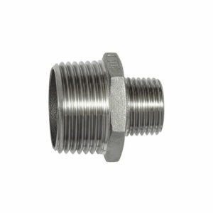 Doppelgewindenippel, red., Sechskant, R 1 1/4, R 3/4, ES 1.4408