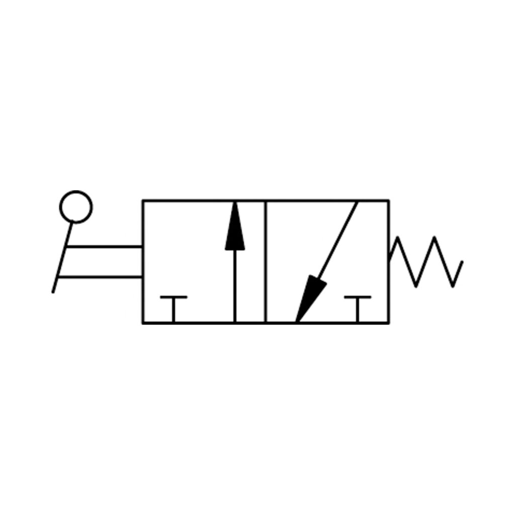 3/2-Wegeventil, man. 90° Hebel monostabil G 1/8