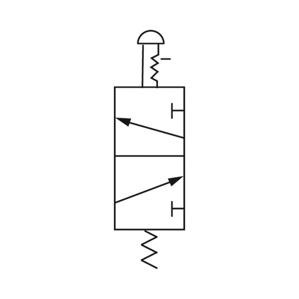 3/2-Wegeventil, manuell »M3«, Pilztaster, Notrastung, NC, G 1/8