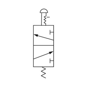 3/2-Wegeventil, manuell »M3«, Pilztaster, Notrastung, NC, G 1/8