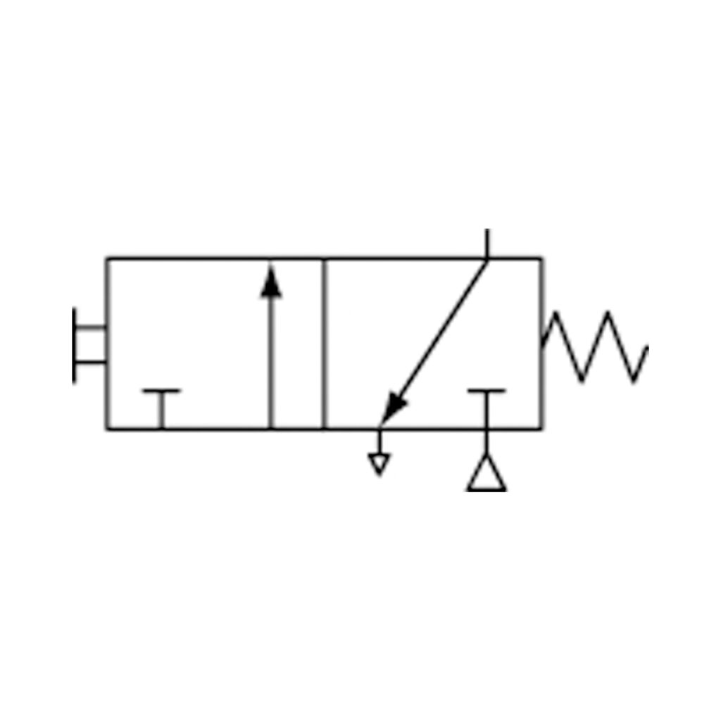 3/2-Wegeventil, manuell, Druckknopf, NC, monostabil, G 1/8