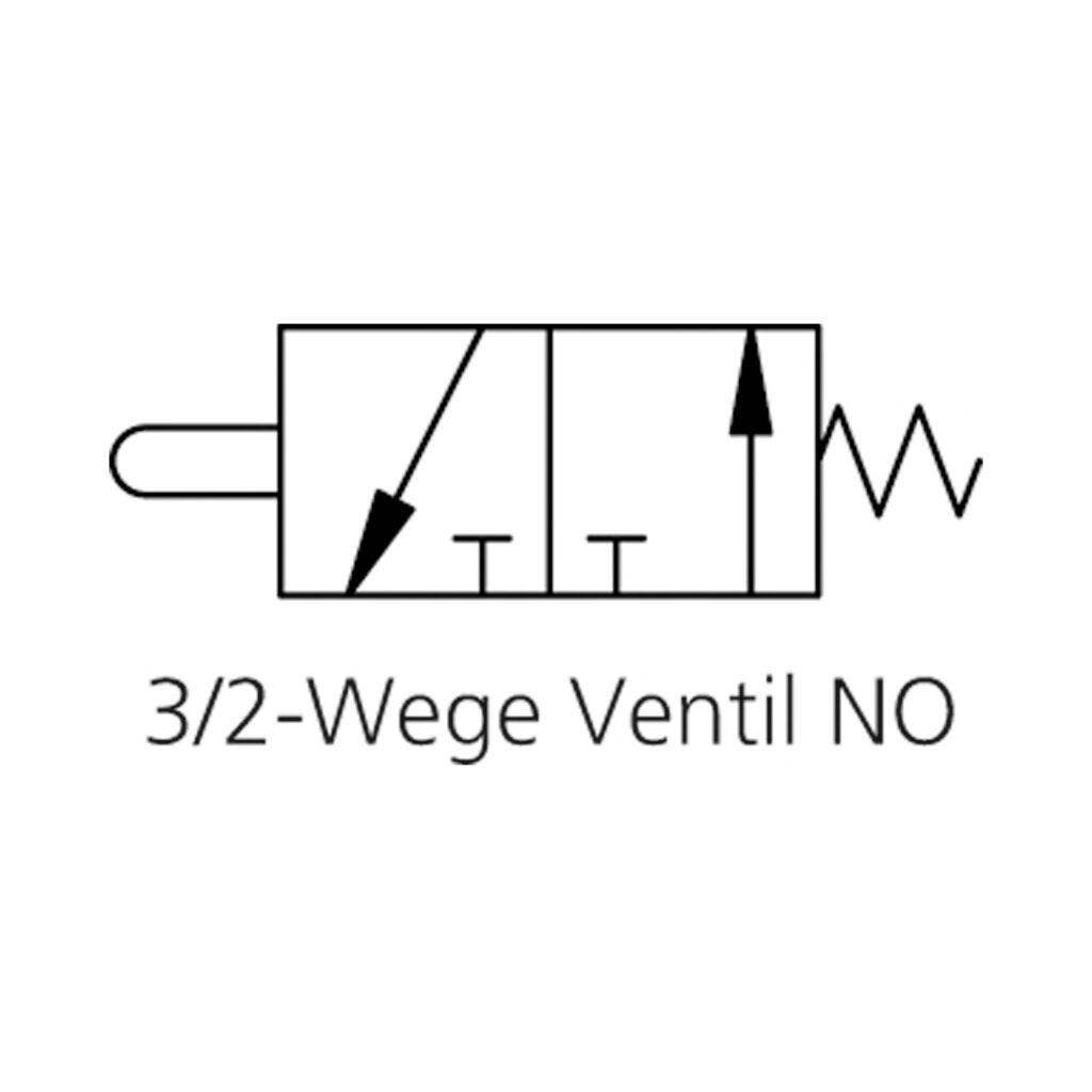 3/2-Wege-Miniaturventil, mechanisch, Stößel, NO, 4 mm seitlich
