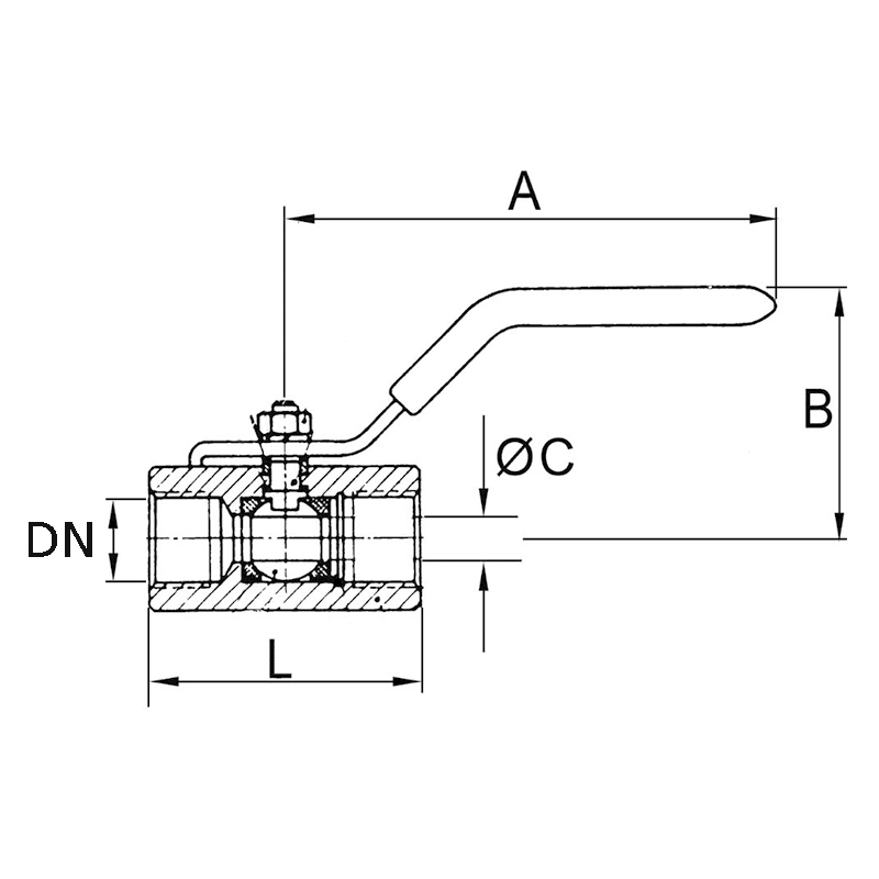 Kugelhahn abschließbar o. Entlüftung. MS vern., Rp 1/4