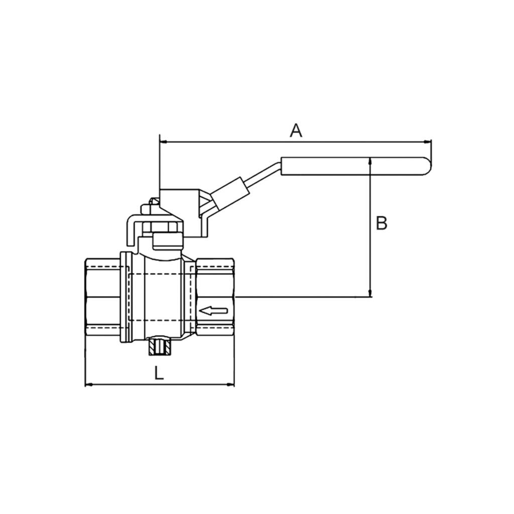 Kugelhahn, abschließbar, Entlüftung M5, MS vern., Rp 1/4
