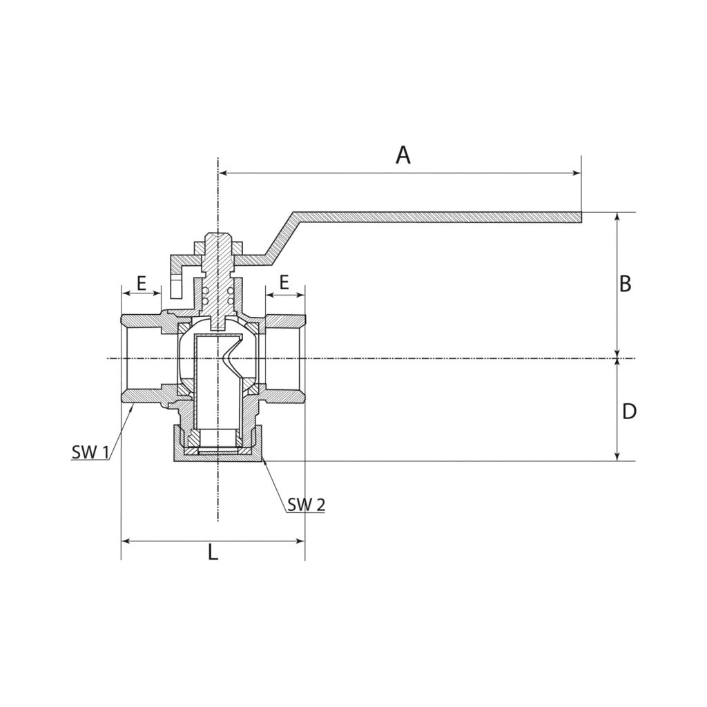 Kugelhahn mit integriertem Schmutzfänger, Messing vern., G 1/2