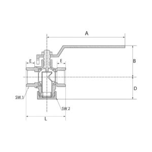 Kugelhahn mit integriertem Schmutzfänger, Messing vern., G 1/2