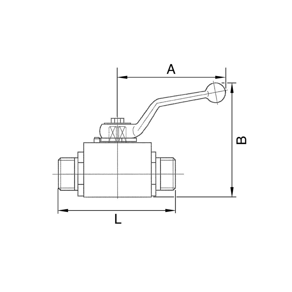 Kugelhahn, Hochdruckausführung, leichte Reihe, Stahl, M12x1,5