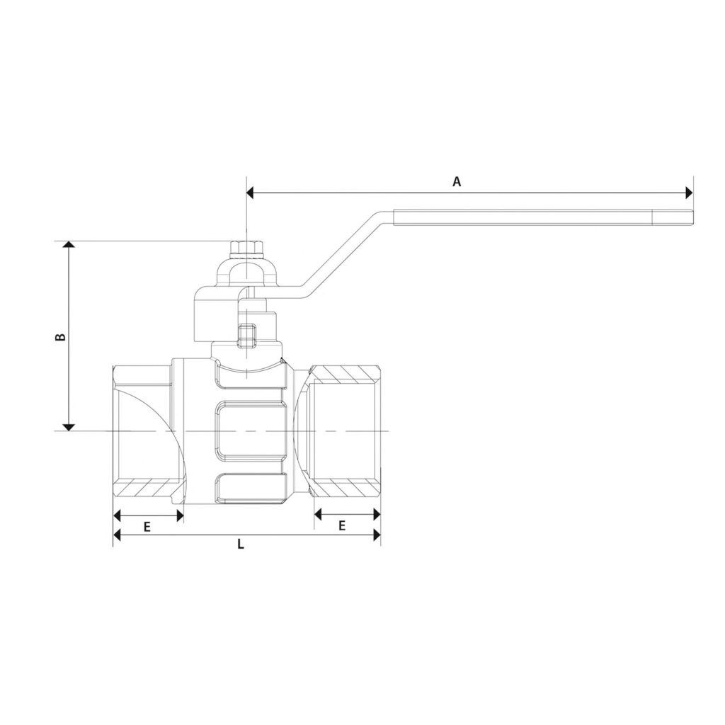 Kugelhahn EN 331, DVGW, Handhebel, IG/IG, MS vernickelt, Rp 1 1/4