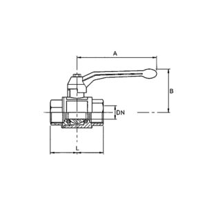 Kugelhahn Langgewindeausführung, IG/IG, MS vernickelt, Rp 1/4