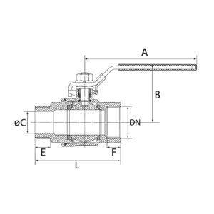 Edelstahlkugelhahn, 2-teilig, Innen-/Außengewinde, G 1/4, DN 8