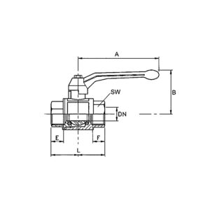 Kugelhahn schwere Ausführung, Handhebel, IG/IG, MS vern., G 1/4