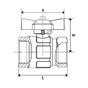 Kugelhahn DIN EN 331, DVGW, MS vern., Flügelgriff, IG/IG, Rp 1/4