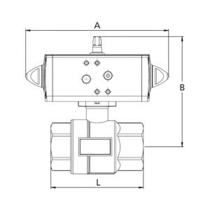 Messing-KH, pneum. Stellantrieb, doppeltw., Rp 3/8