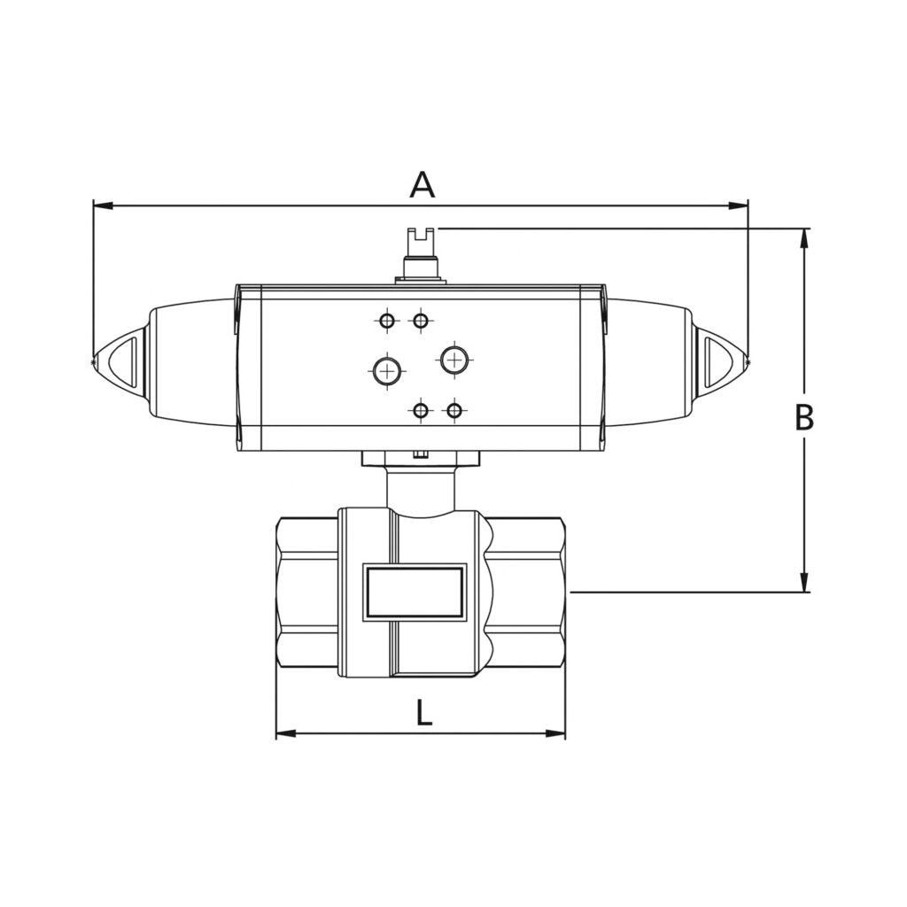 Messing-KH, pneum. Stellantrieb nach NAMUR, einfachw., Rp 3/8