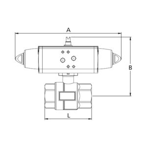 Messing-KH, pneum. Stellantrieb nach NAMUR, einfachw., Rp 3/8