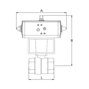 Edelstahl-KH, pneum. Stellantrieb nach NAMUR, doppeltw., Rp 3/8