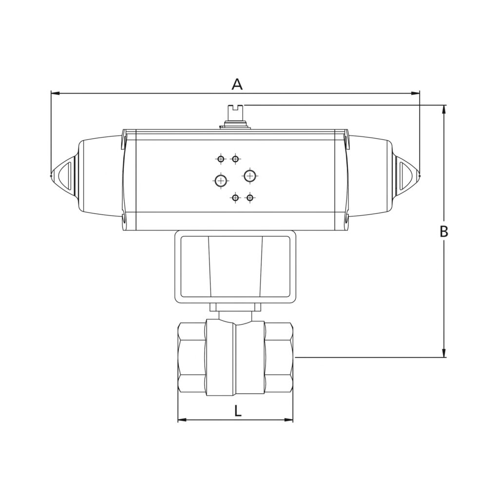 Edelstahl-KH, pneum. Stellantrieb nach NAMUR, einfachw., Rp 3/8