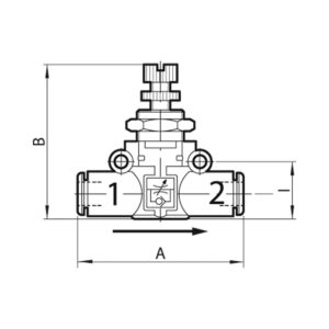 Drosselrückschlagventil einseitig, Schlauch-Schlauch, Schl.-Ø 4