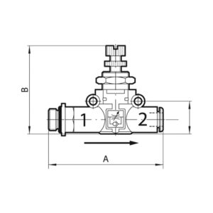 Drosselrückschlagventil einseitig, Gew.-Schl., M5, Schl.-Ø 4