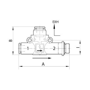 Schnellentlüftungsventil gef. Entl. M5 (Ausg.) - Schl.4 (Eing.)