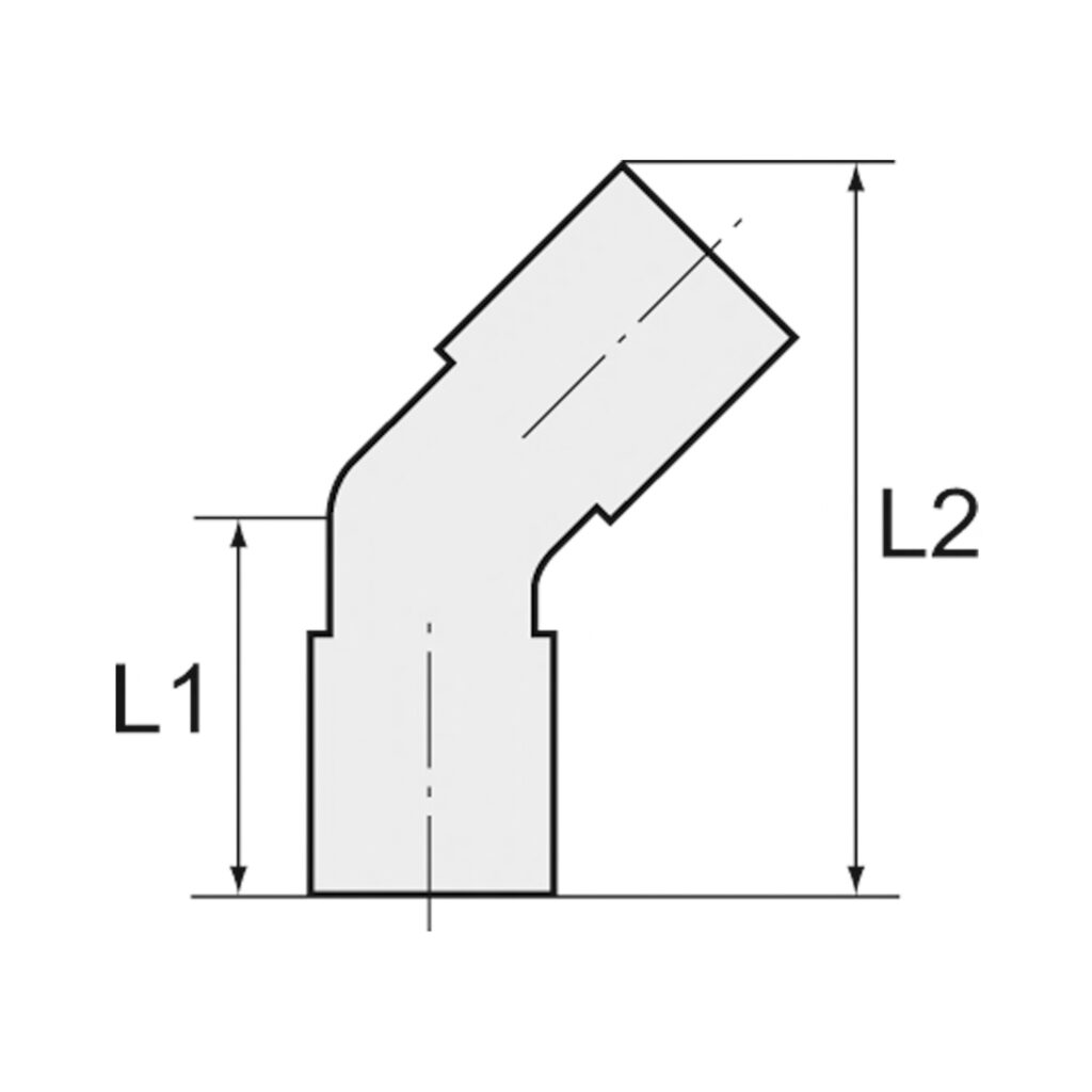 Steckverschraubung 45° »Blaue Serie«, drehbar, M5 außen Ø 4 mm