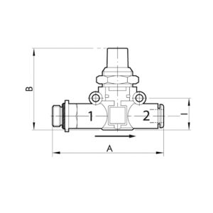 Absperrventil, Gew. (Eing.) - Schl. (Ausg.), G1/8, Schl.6