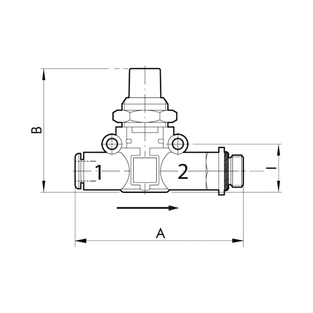 Absperrventil, Schl. (Eing.) - Gew. (Ausg.), G1/8, Schl.6