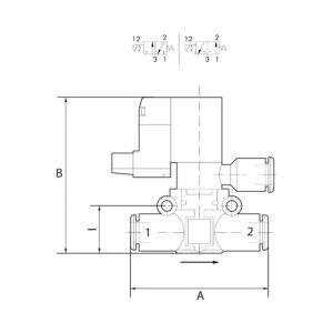 3/2-Wege-Magnetventil geführte Entlüftung, NC, Schl.6