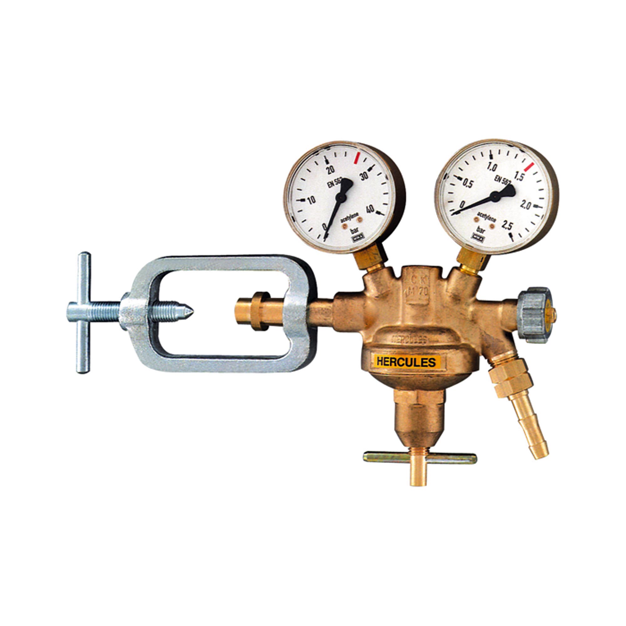 Flaschendruckregler, 25 bar, Acetylen, Arbeitsdruck 0 - 1,5 bar