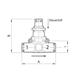 3/2-Wegeventil, pneum. NC, Schlauch-Schlauch, für Schlauch-Ø 6