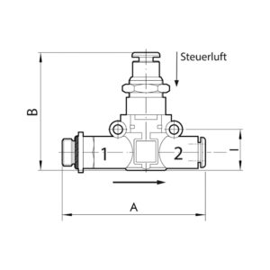 3/2-Wegeventil, pneum. NC, Gewinde - Schlauch, G1/8, Schl.6