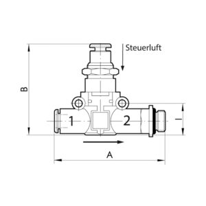 Pneum.entsperrb.Rückschlagventil Schl.-Gew., G 1/8, Schl.6