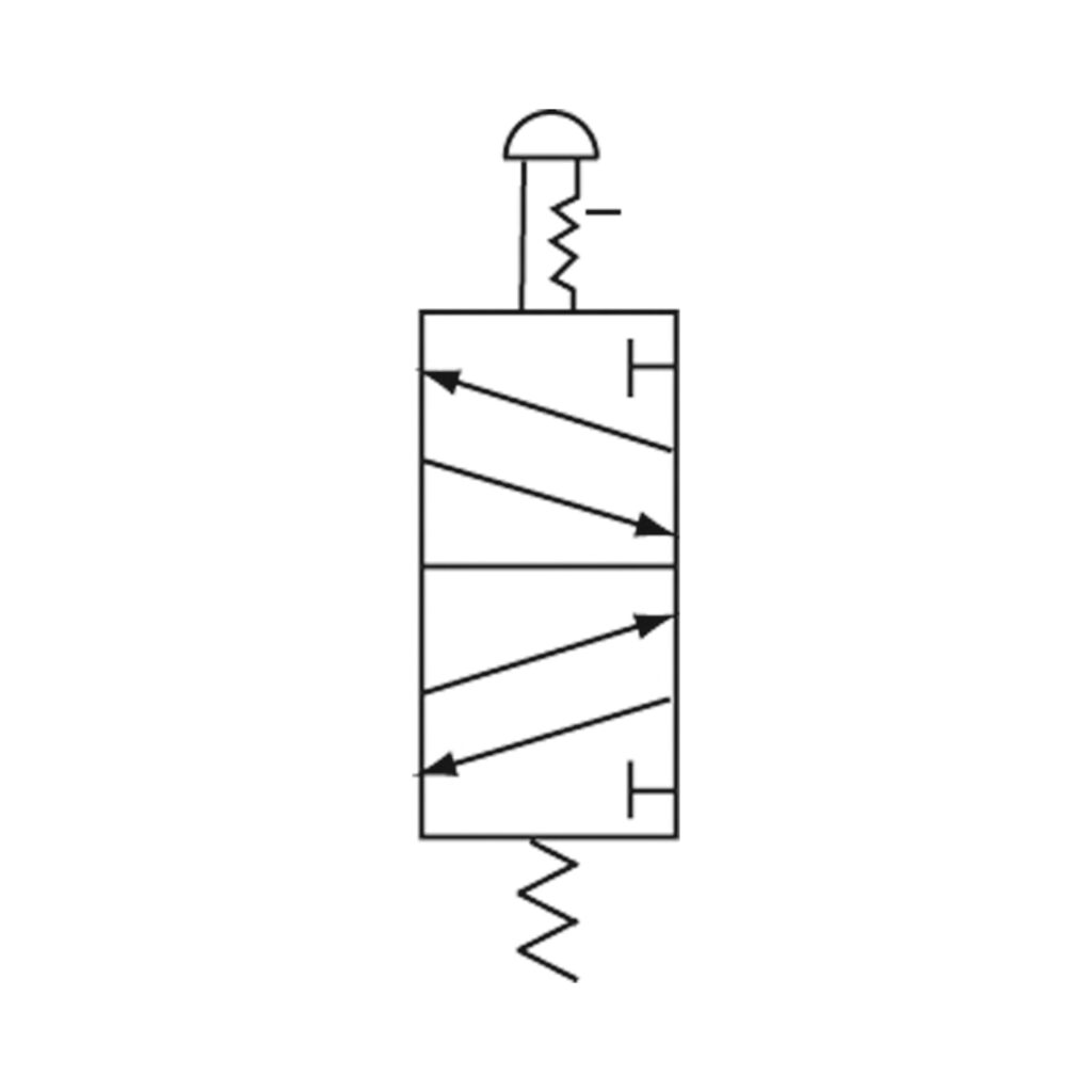 5/2-Wegeventil, manuell »M5«, Pilztaster, Notrastung, G 1/8