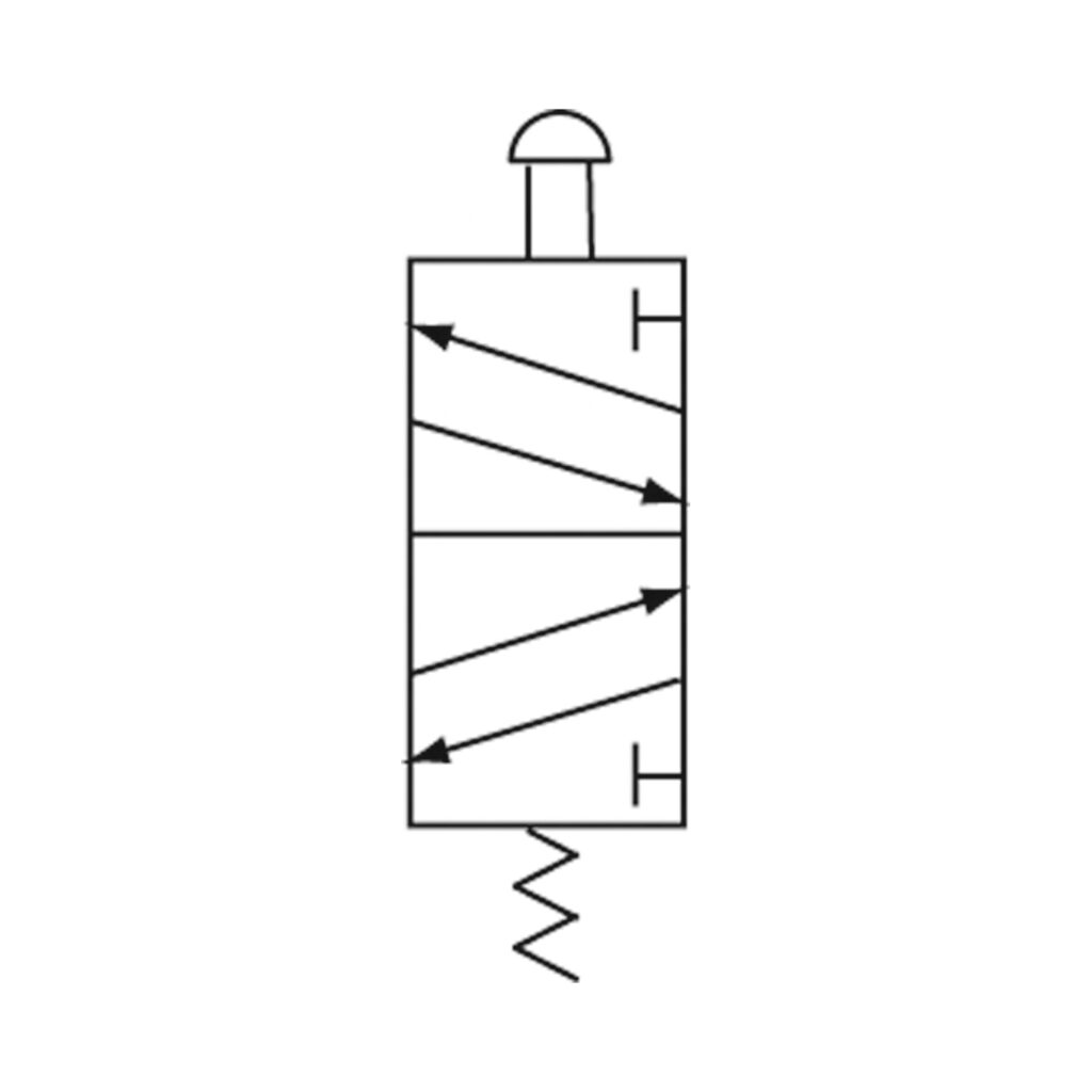5/2-Wegeventil, manuell »M5«, Druckknopf, monostabil, G 1/8, schw