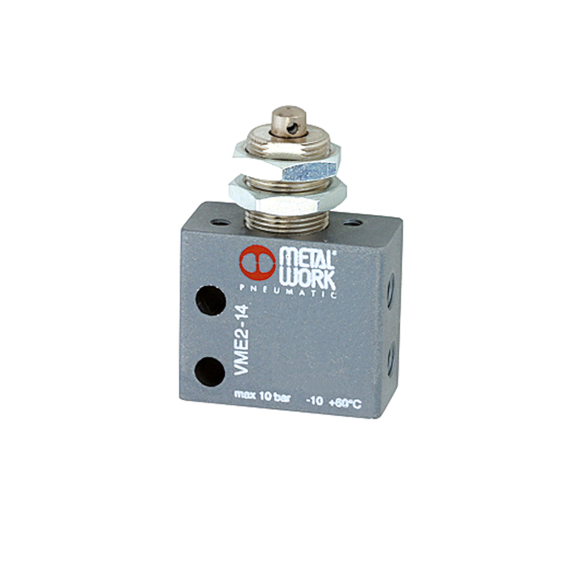 3/2-Miniventil, mech., Stößel, Schalttafeleinbau,NC 4 mm seitl.