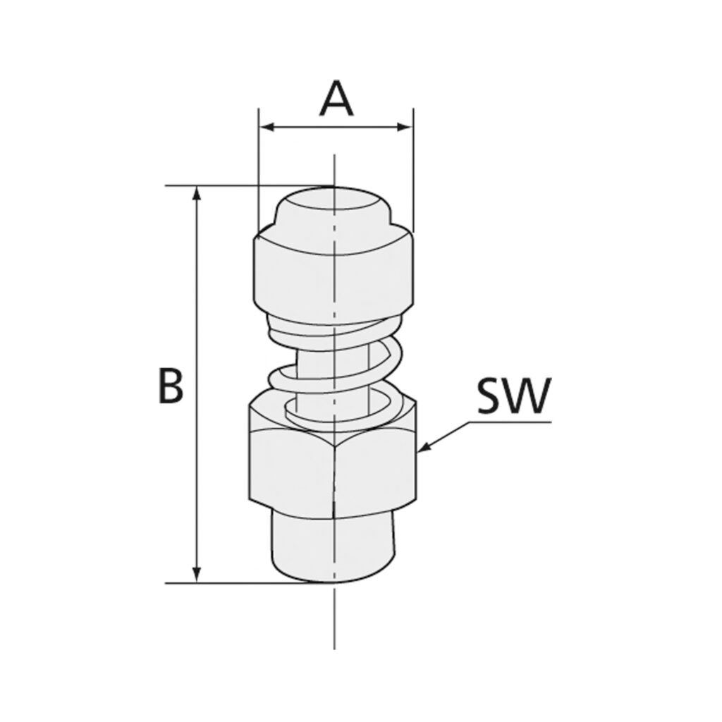 Schalldämpfer mit Federeinstellung, G 1/8, SW 13